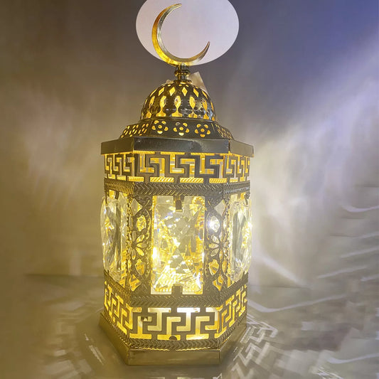 EID Led Lantern 21cm GOLD 1PC