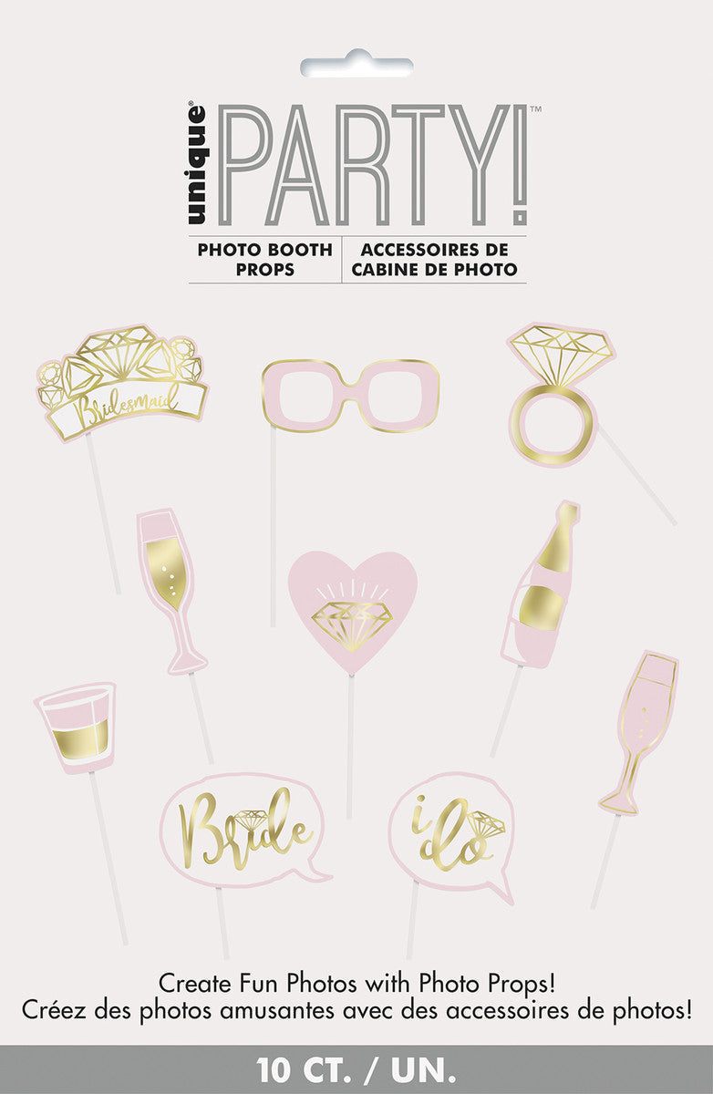 10 SELFIE PHOTO PROPS - BRIDE TO BE FOIL STAMPED NIS Packaging & Party Supply