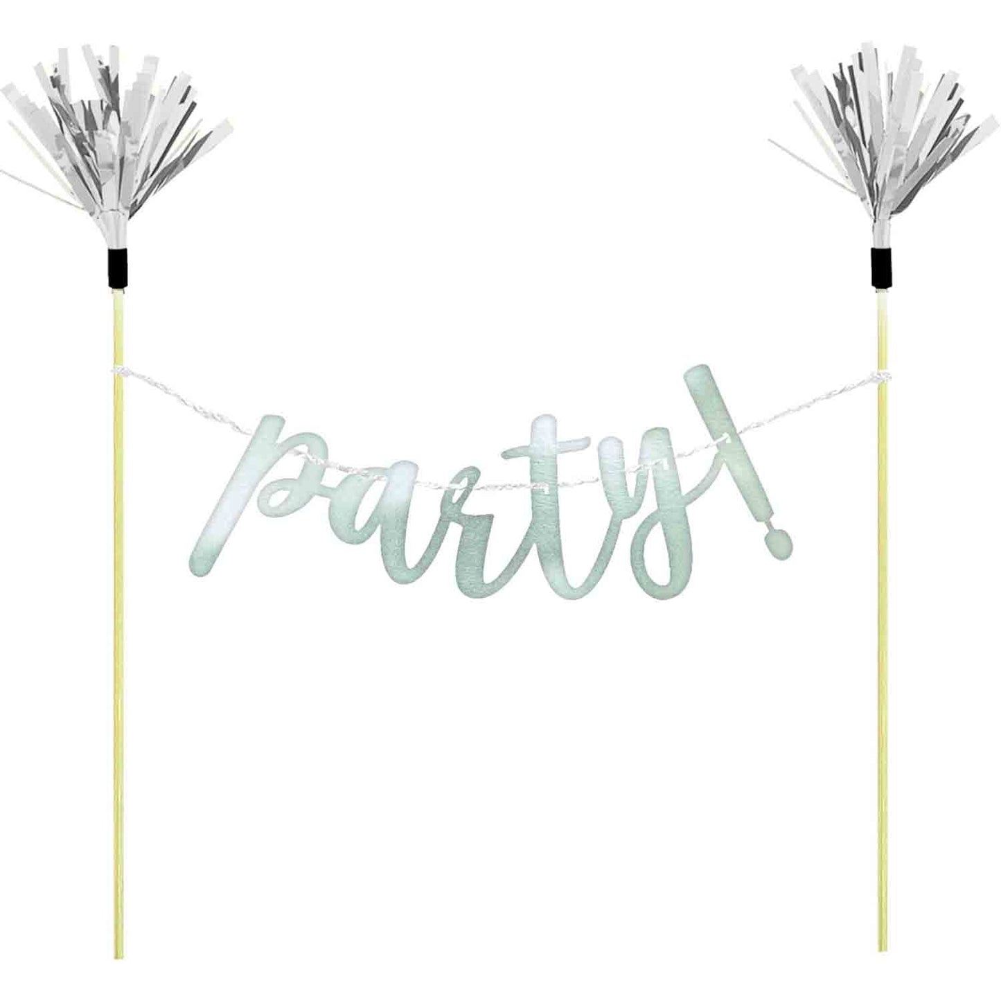 Cake Topper "party" Silver