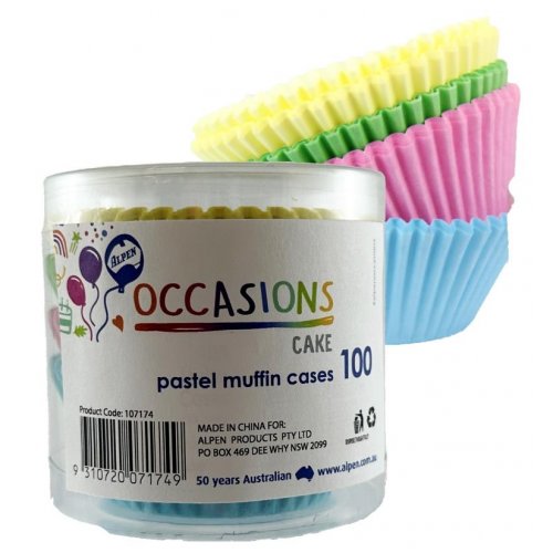 Muffin Pastel Assorted (55x29.5mm) Pack100