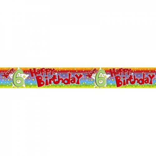 You Are 6 Happy Birthday Banner 2.6m 1pc