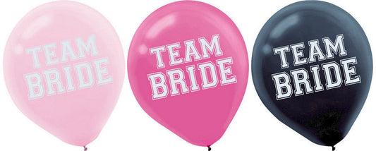 Team Bride 30cm Assorted Latex Balloons 15PK