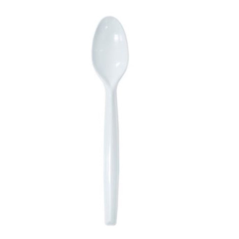 Heavy Duty Plastic White Teaspoon Reusable 20pk