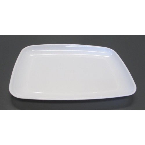 12" White Rectangular Service Platter with Lid