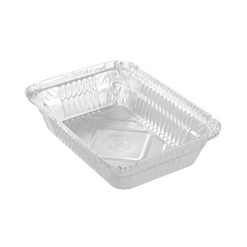 FOIL TRAY W/ PLASTIC LID 8PK 22X15.5X5CM