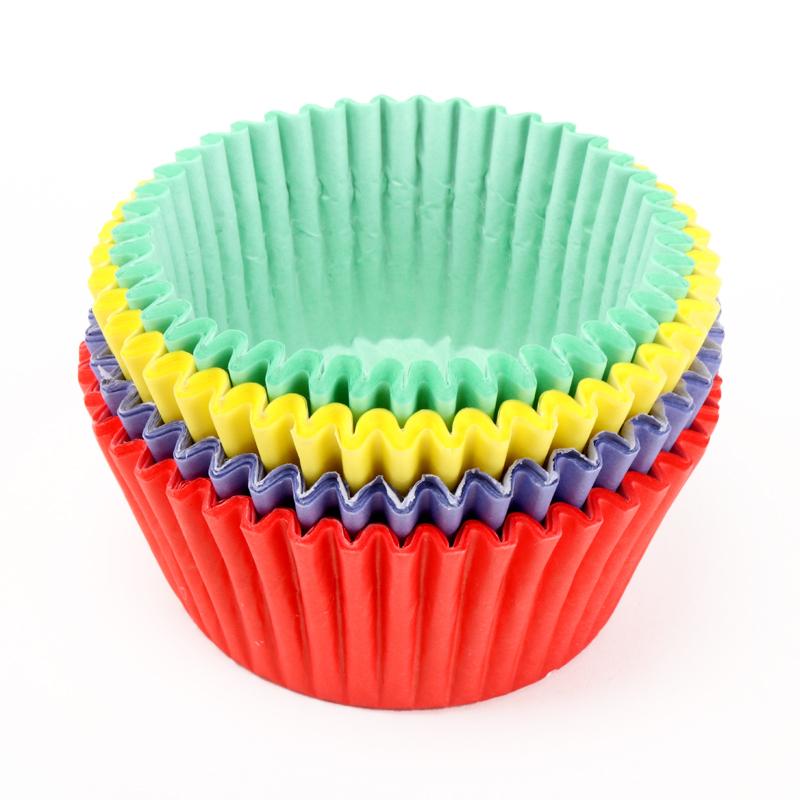 Cupcake & Muffin Cases 100pk - Red, Yellow, Blue, Green