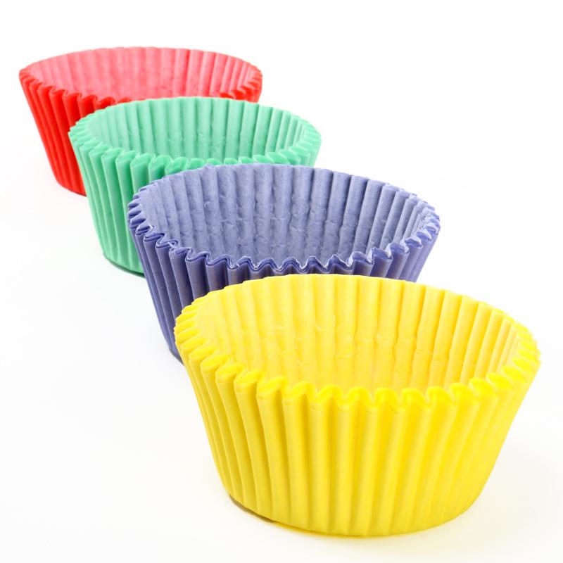 Cupcake & Muffin Cases 100pk - Red, Yellow, Blue, Green