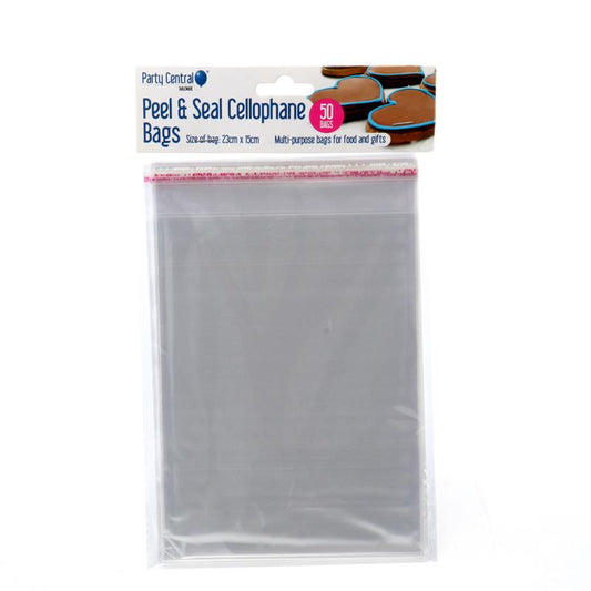 Premium Peel & Seal Cellophane Bags - 15cm x 23cm 50pk