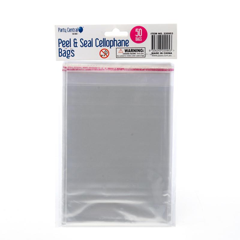 Premium Peel & Seal Cellophane Bags - 15cm x 23cm 50pk