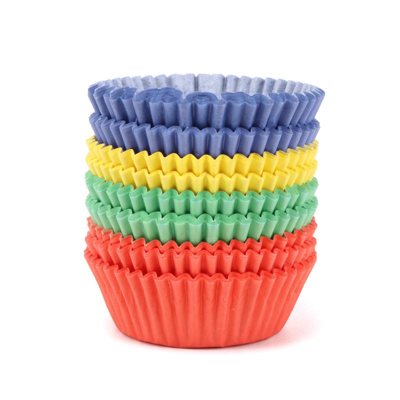 Cupcake & Muffin Cases 200pk - Red, Yellow, Blue, Green