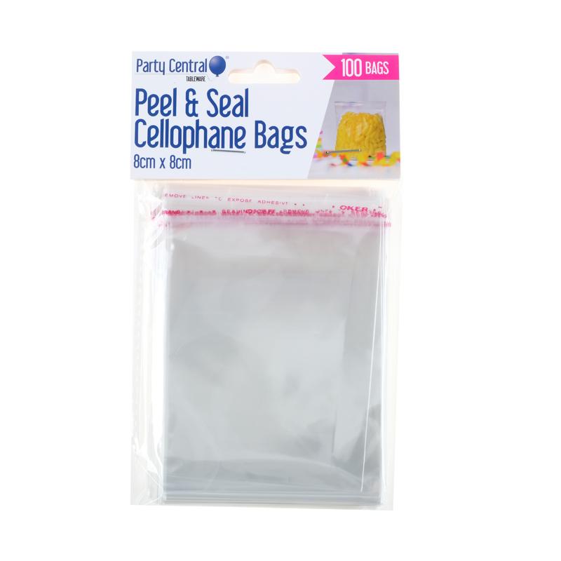 Premium Peel & Seal Cellophane Bags - 8cm x 8cm 100pk