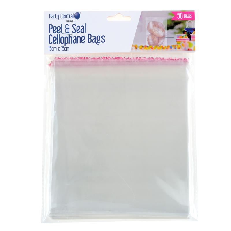 Premium Peel & Seal Cellophane Bags - 15cm x 15cm 50pk