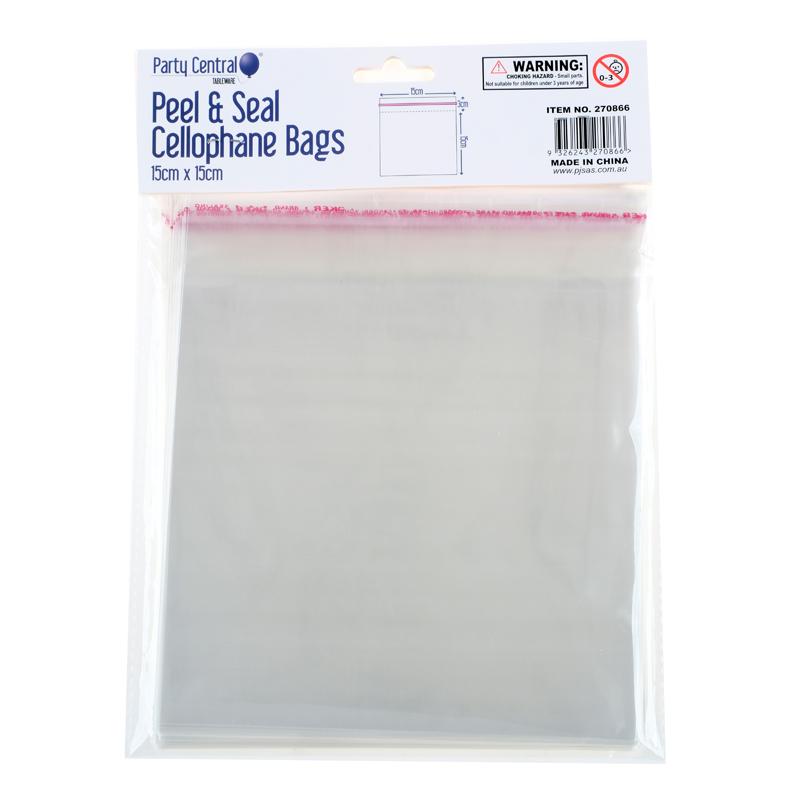 Premium Peel & Seal Cellophane Bags - 15cm x 15cm 50pk