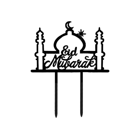 Eid Mubarak Cake Pick – Black 14*10.5CM