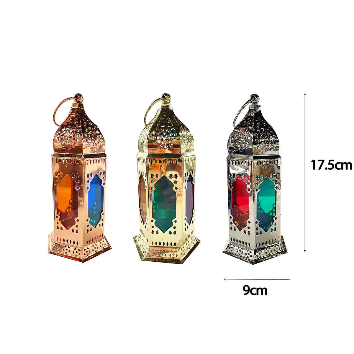 EID Candle Holder Lantern Assorted colours 1pc