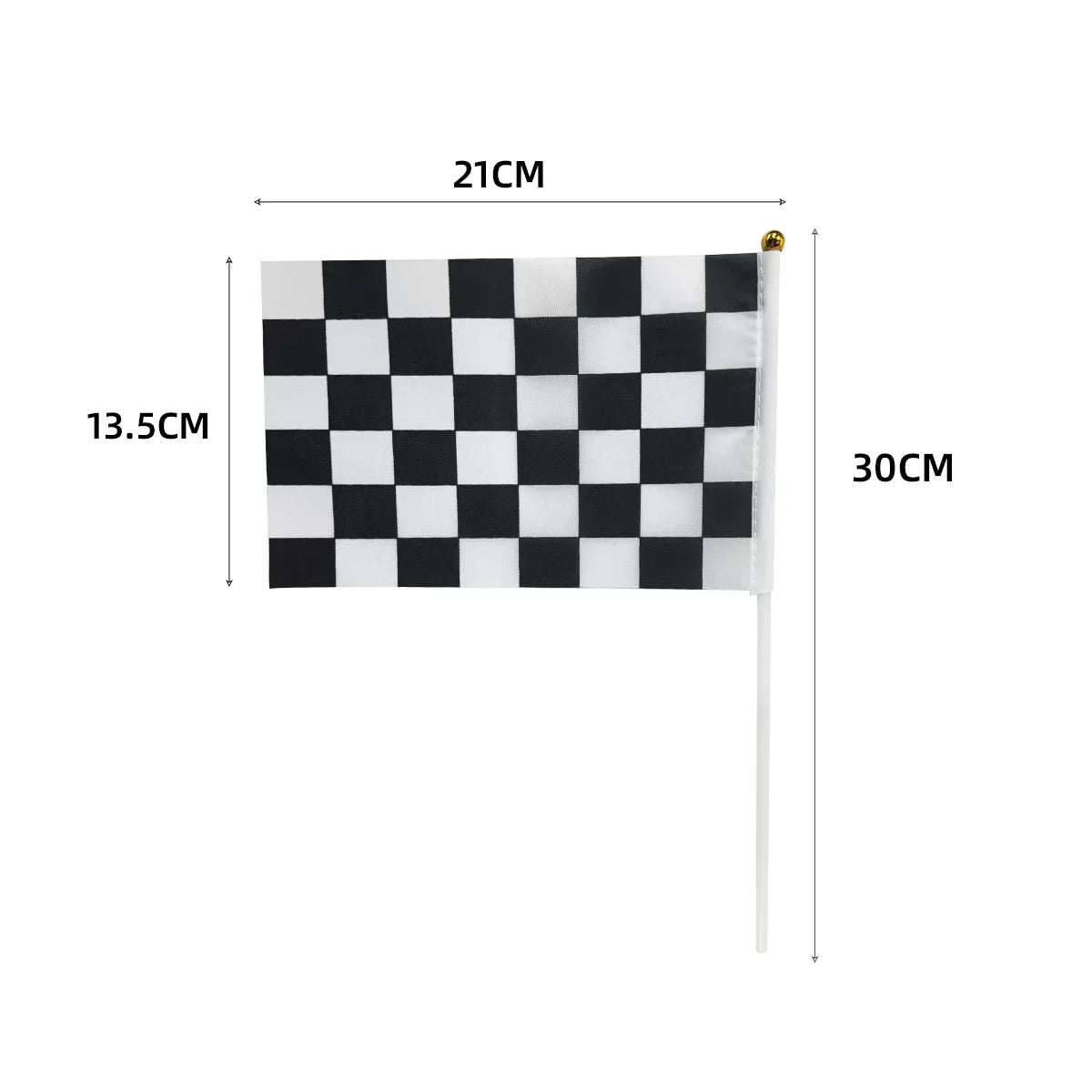 BLACK & WHITE CHECKERED FLAG 6pk