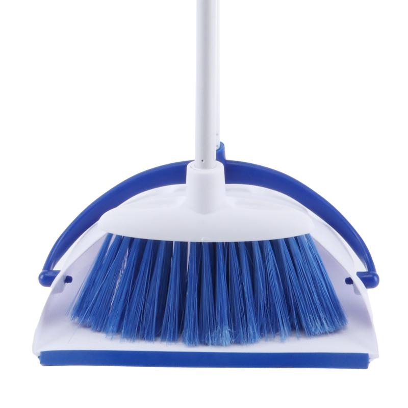 Dustpan & Brush Set With Clip, Flip & Store Function - 2pc