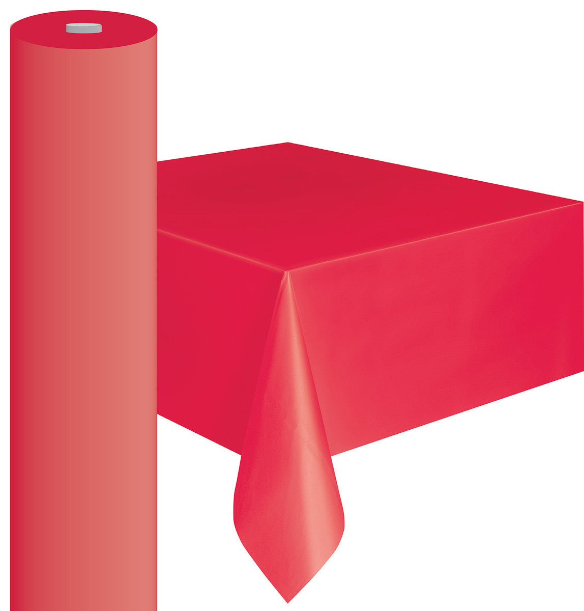 RUBY RED PLASTIC TABLECOVER ROLL 122CM W X 20M Lg