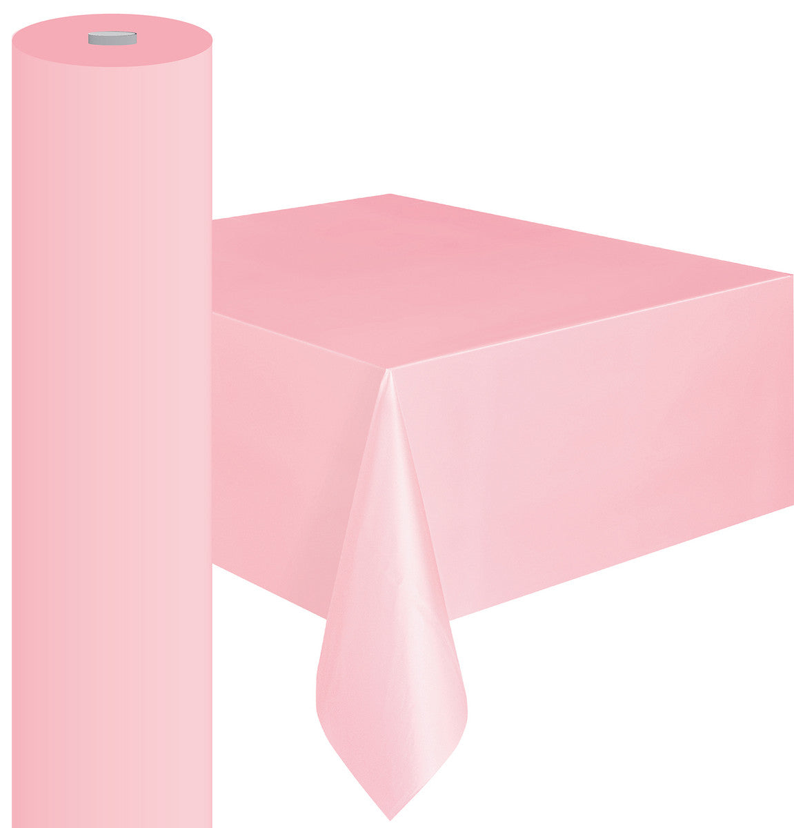 LOVELY PINK PLASTIC TABLECOVER ROLL 122CM W X 20M L