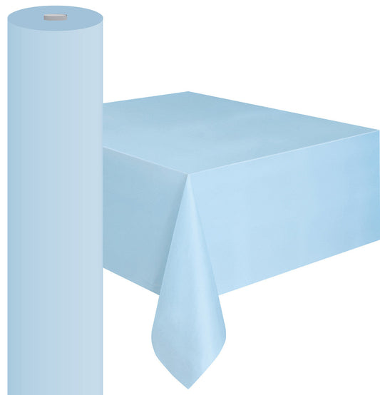 POWDER BLUE PLASTIC TABLECOVER ROLL 122CM W X 20M L