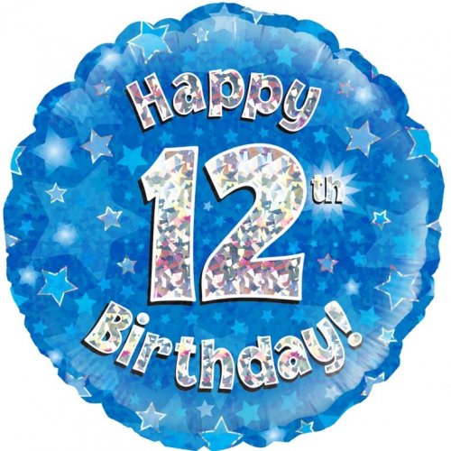 Happy 12th birthday foil balloon 45cm