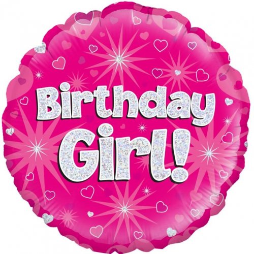 Birthday Girl Pink Round Shape Ballon