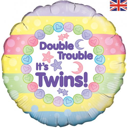 Double Trouble Twins (Oaktree 228243) Round Foil Balloon