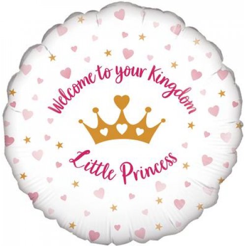 Welcome Little Princess Round foil balloon 45cm 1pc