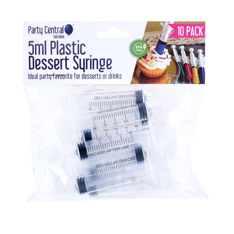 Plastic Dessert Syringes 5ml Each - 10pk