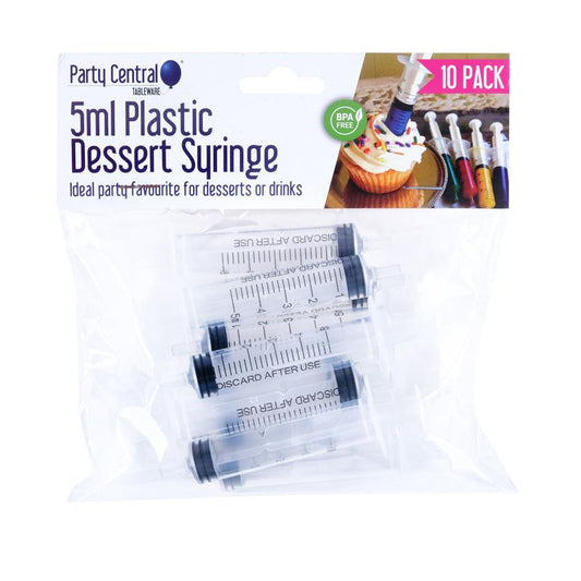 Plastic Dessert Syringes 5ml Each - 10pk