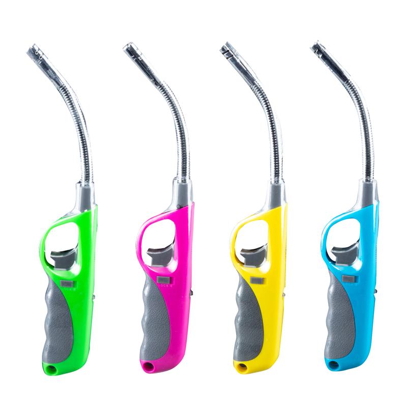 Lighter Gas Flexible Head Refillable Multi Purpose - Pink, Yellow, Blue, Green