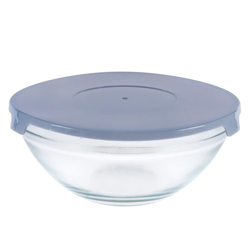 Glass Round Bowl With Lid Set 5pc - 120ml, 200ml, 300ml, 450ml, 860ml