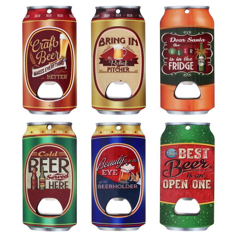 Bottle Opener Magnetic Flat Can Shaped 12cm x 6cm x 0.5cm 18 Assorted 1pc