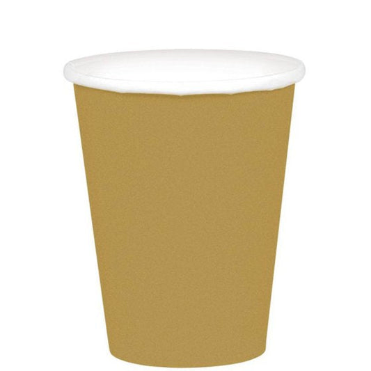 266ML CUPS PAPER 20 PACK - GOLD NIS Packaging & Party Supply