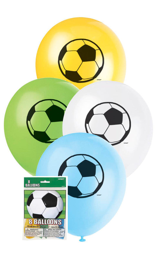 3D SOCCER 30CM (12") Balloons - Assorted Coloursm- 8pk