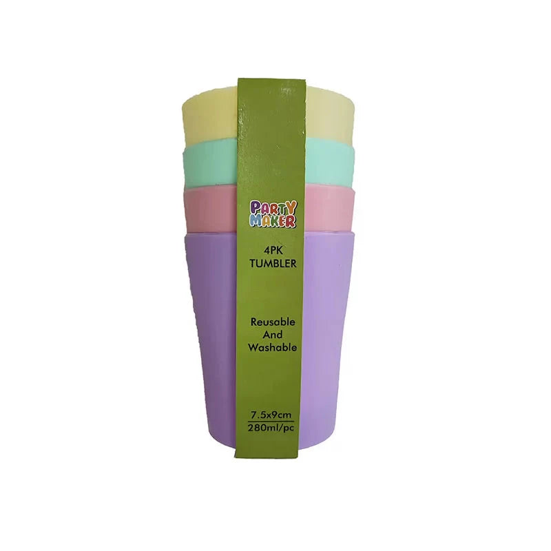 280ml Tumbler 4pk Multi-color NIS Packaging & Party Supply