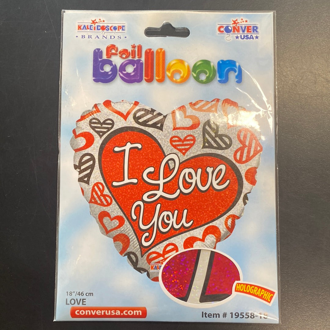 I Love You Printed Foil balloon 45cm 1pc