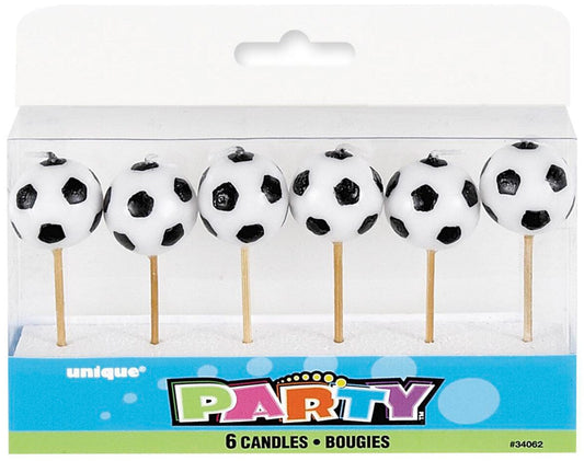 6 Soccer Ball Pick Candles