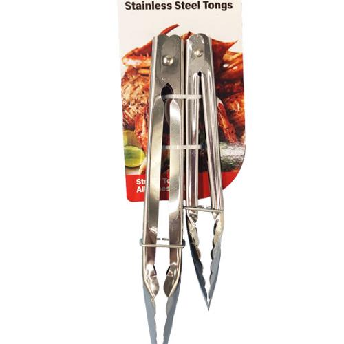 Tongs S Steel 17and22cm Pk2