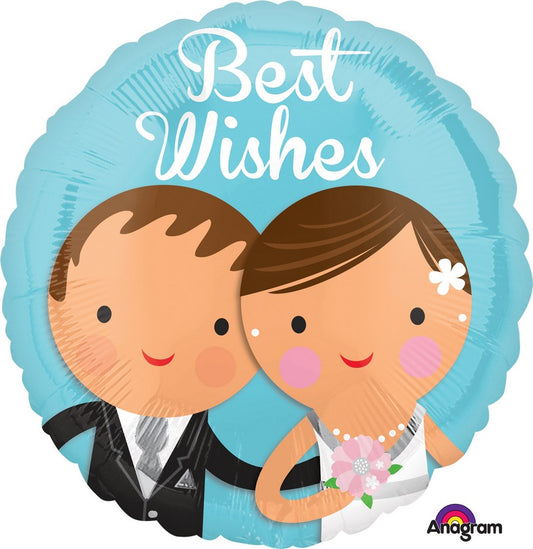 Wishes Wedding Couple Foil Balloon 45cm