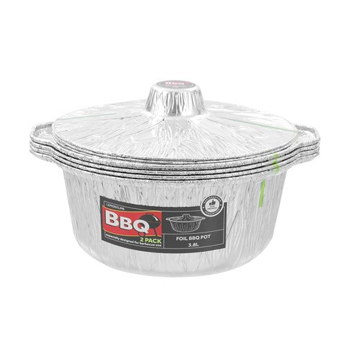 FOIL BBQ POT 3.8L 29CM 2PK