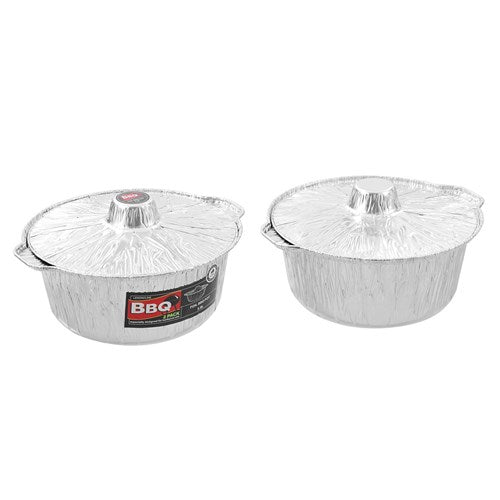 FOIL BBQ POT 3.8L 29CM 2PK