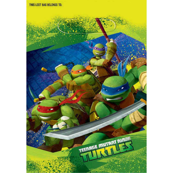 TEENAGE MUTANT NINJA TURTLES FOLDED LOOT BAGS 8pk