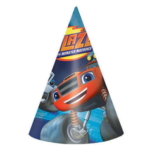 BLAZE PAPER CONE HATS 8PK