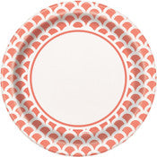 SCALLOP CORAL 8 X 23CM (9") PAPER PLATES