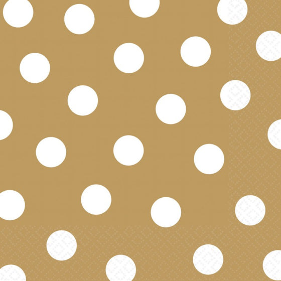 DOTS LUNCH NAPKINS GOLD 16pk