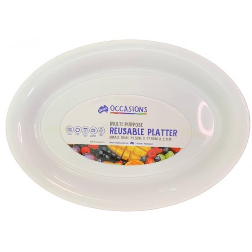 White Platter Oval small Reusable 1pc