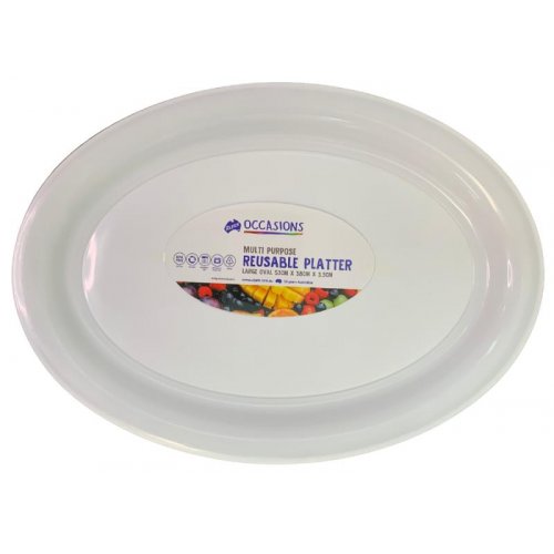 White Platter Oval Large Reusable 1pc