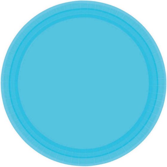 "PAPER PLATES 9""/23CM ROUND 8CT - CARIBBEAN BLUE