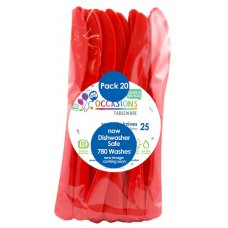 CUTLERY RED KNIFE 20pk